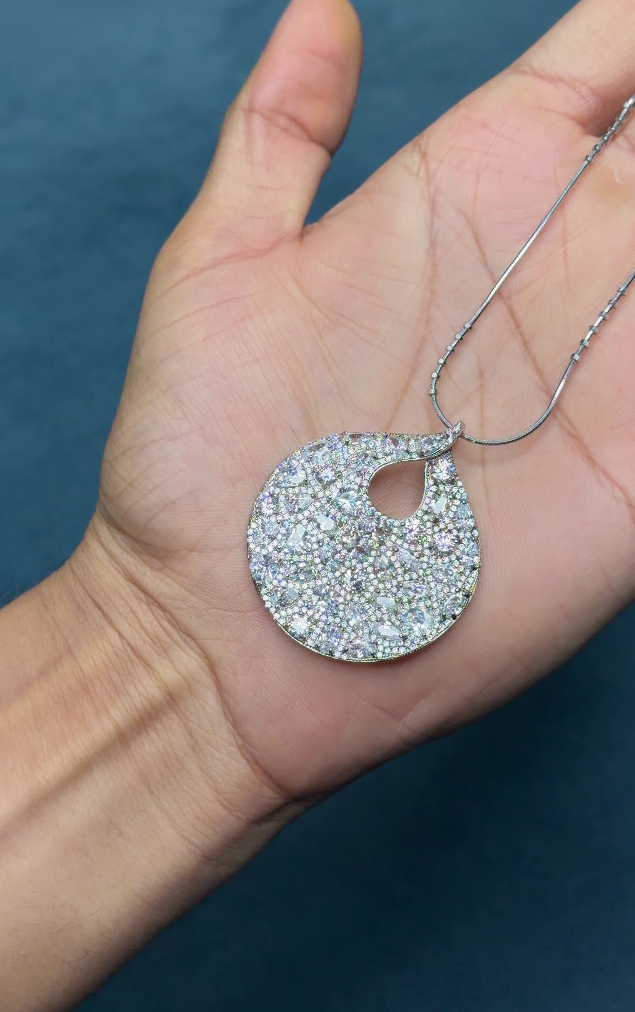 Teardrop Radiance Pendant in 925 Sterling Silver