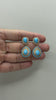 Turquoise Teardrop Pavé Statement Earrings
