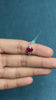 Red Stone Oval Halo Ring
