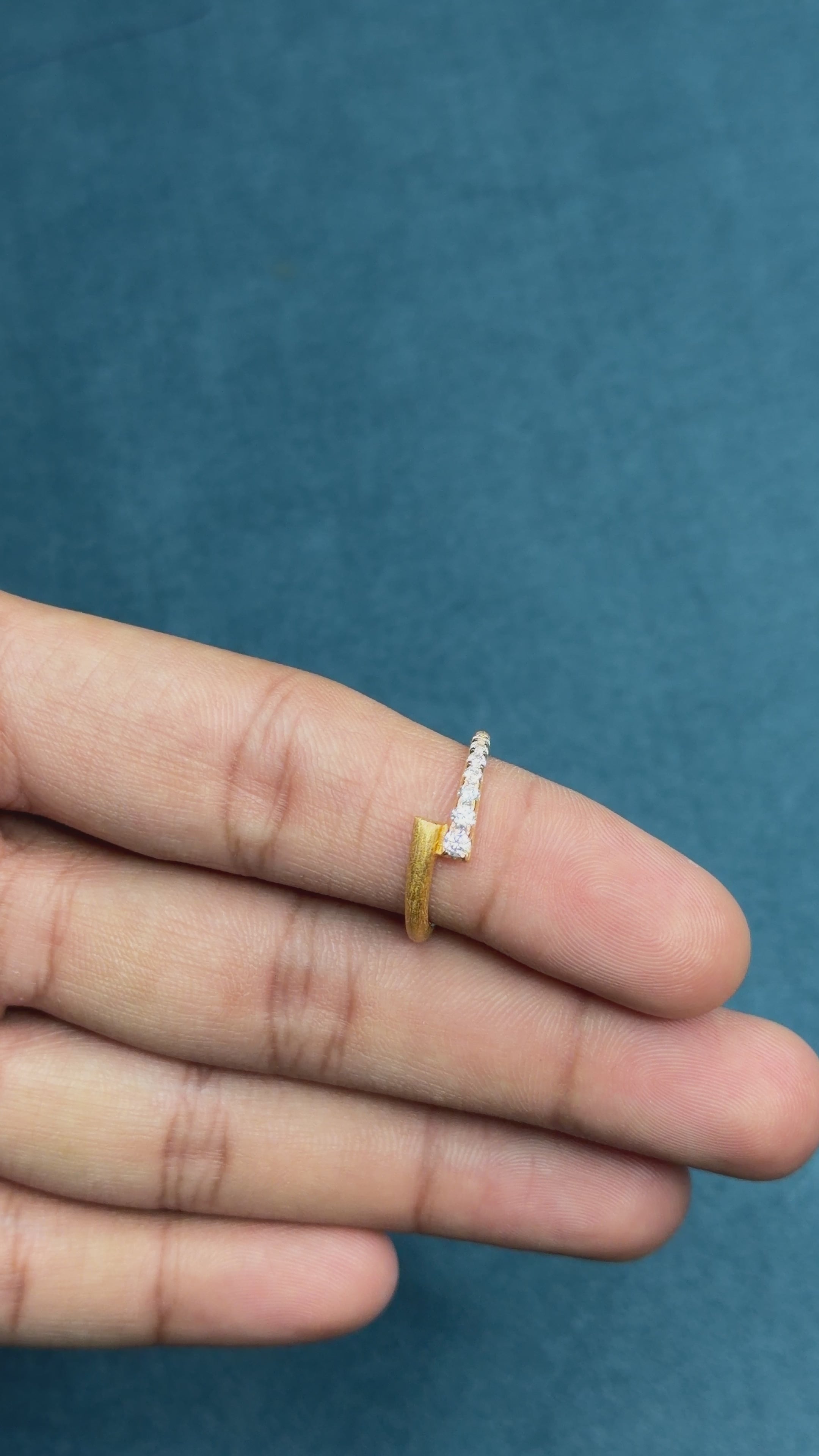 Yellow Gold Diamond V Wrap Ring