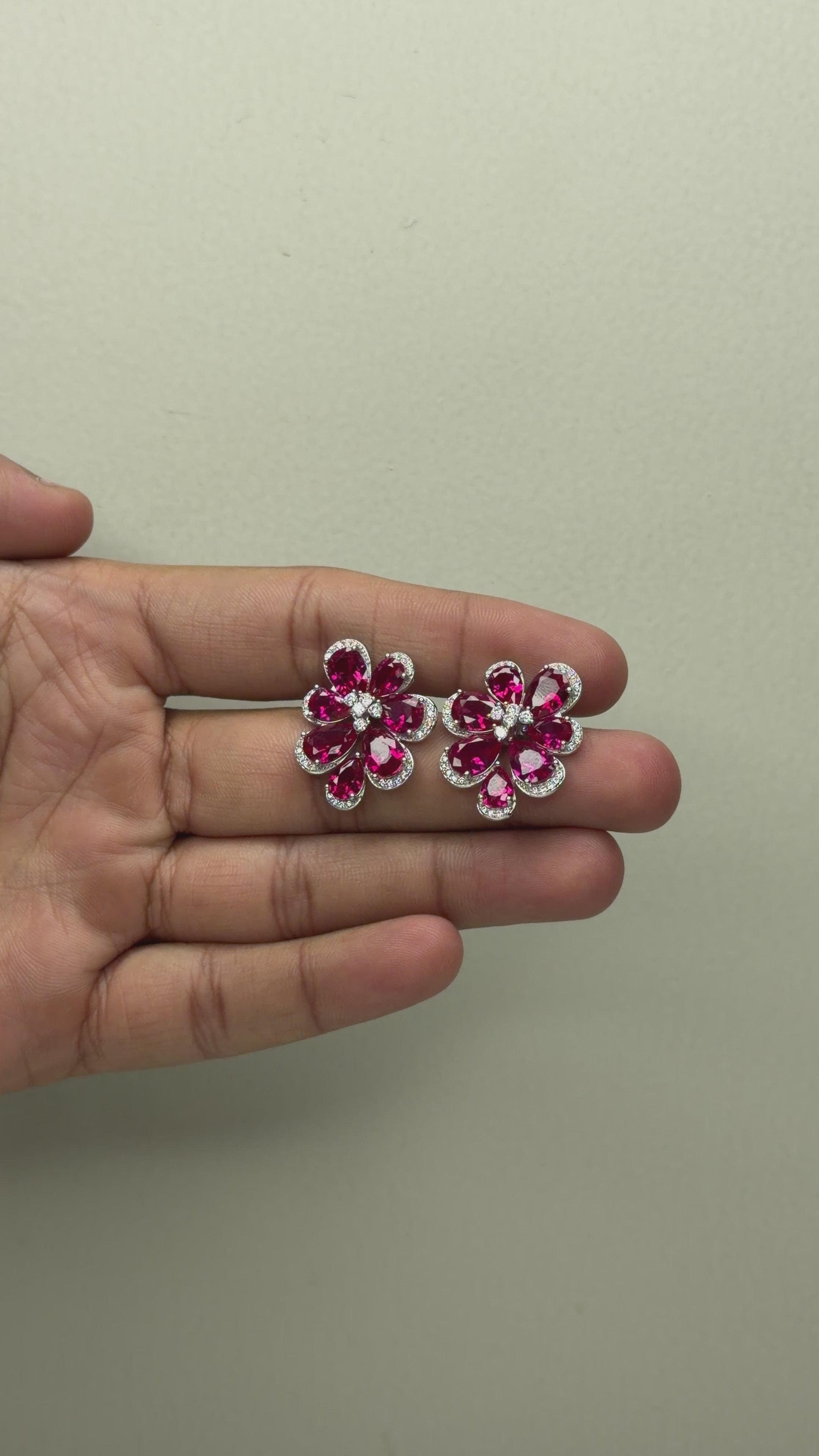 Flower Stud Earrings in Sterling Silver