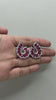 Pink Gemstone Flower Statement Earrings