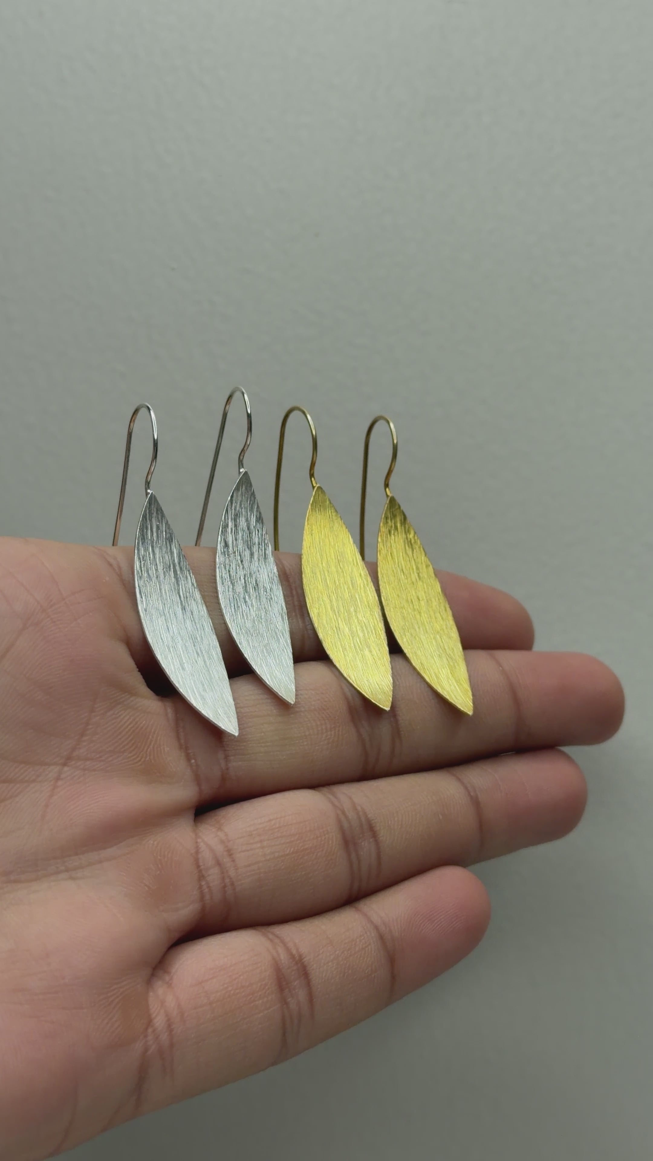 Textured Matte Leaf Drop Earrings