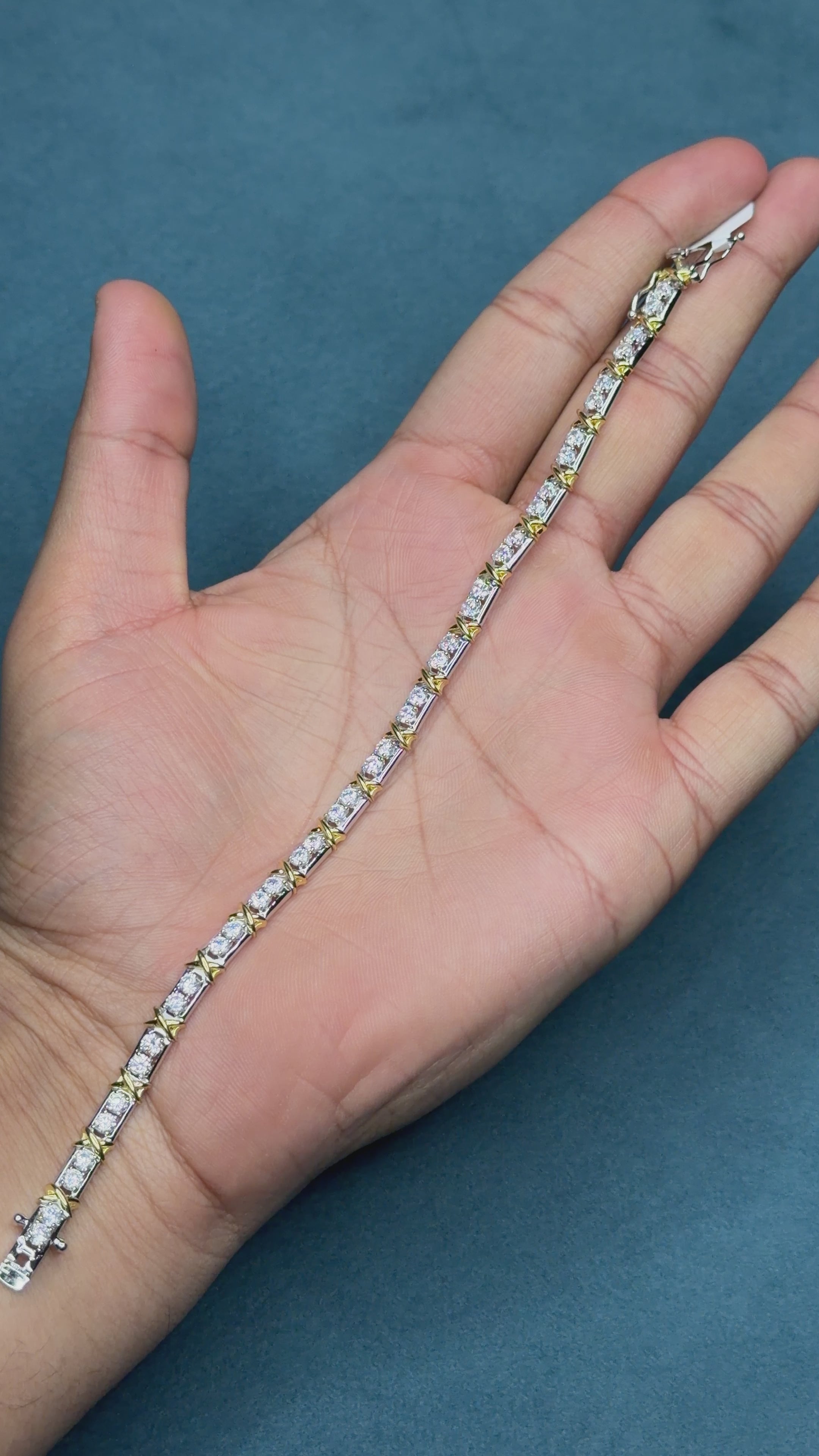 Dual tone tennis bracelet