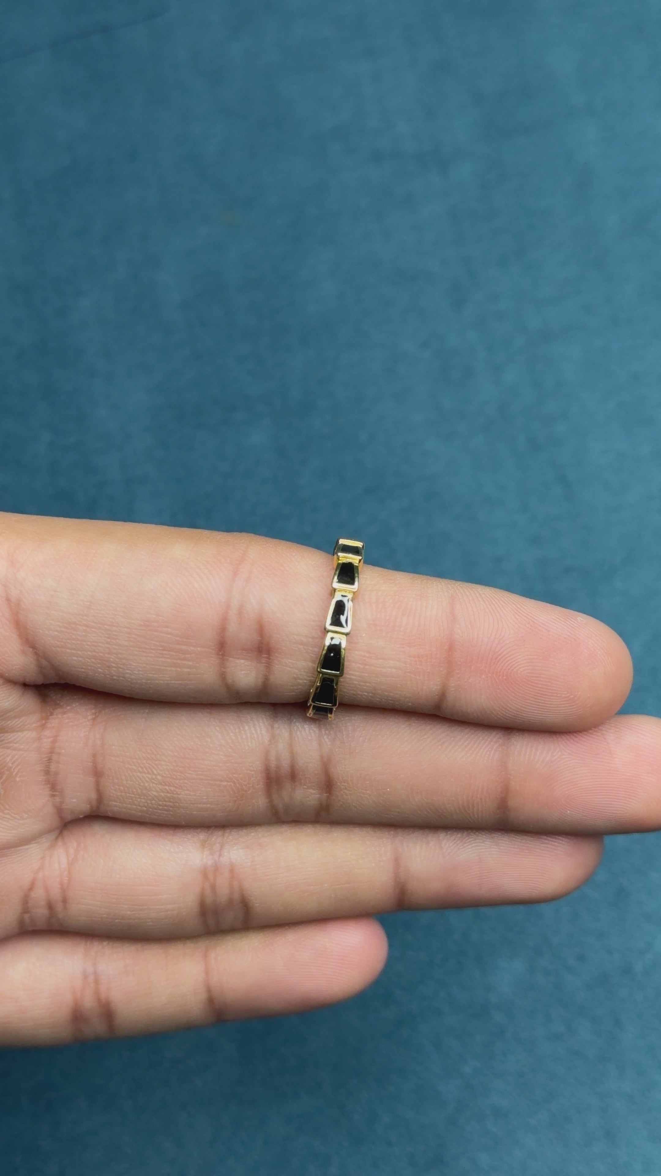 Serpent Black Enamel Ring