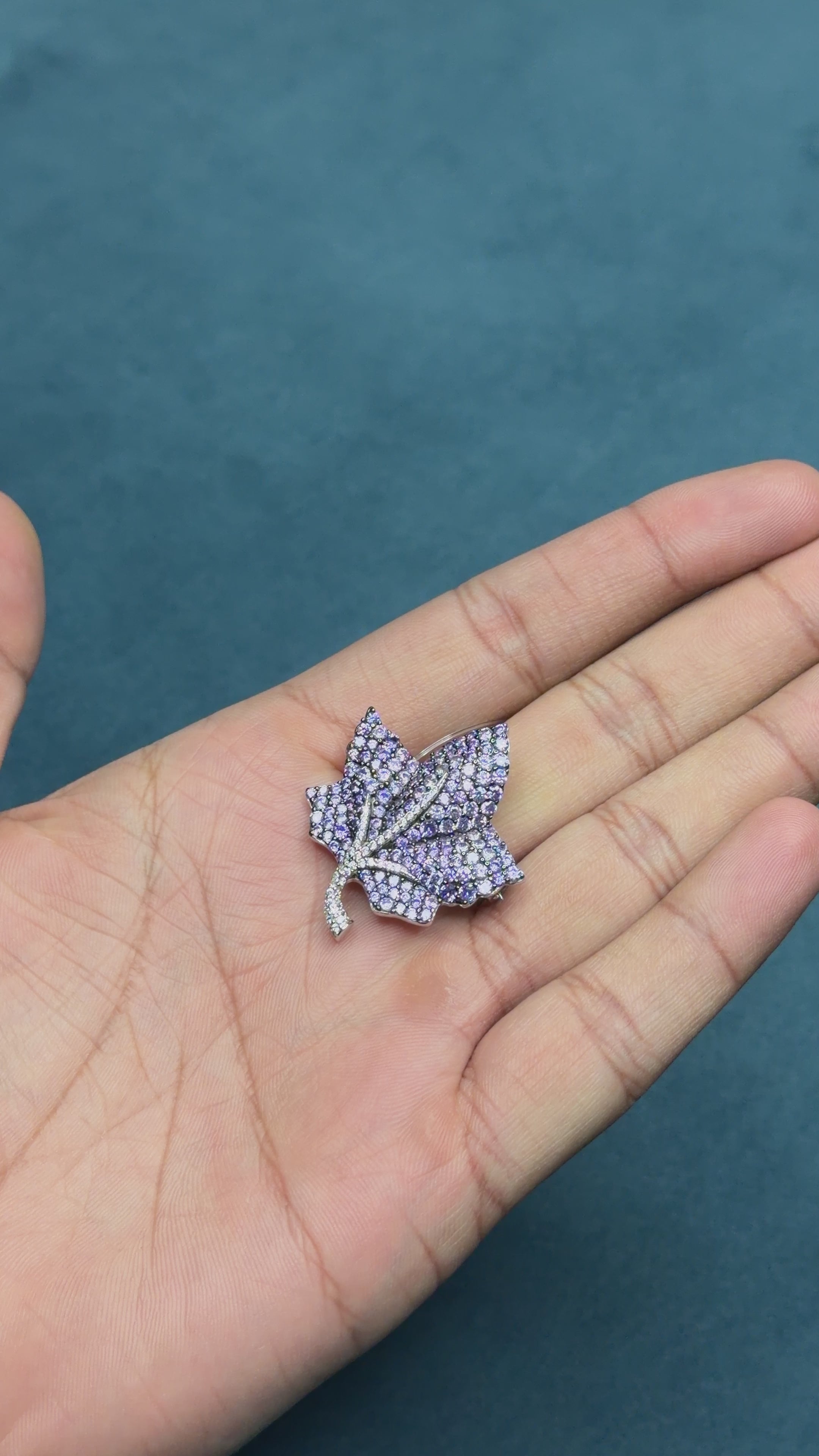 Violet Leaf Brooch